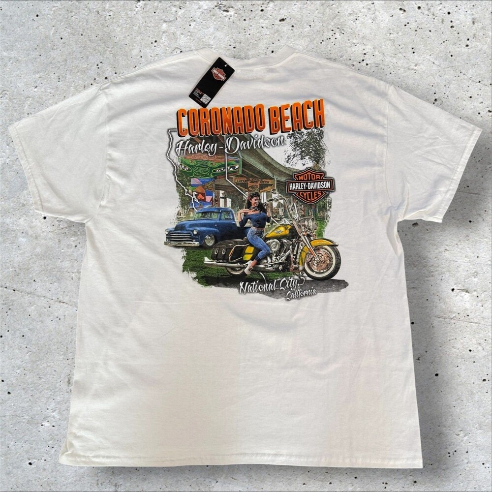 NWT Harley Davidson Graphic T Shirt Mens XL Coronado Beach Harley Logo Biker Tee